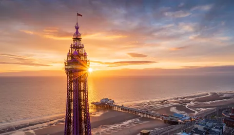 The Blackpool Tower at sunset