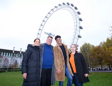 A podcast is filmed on The London Eye