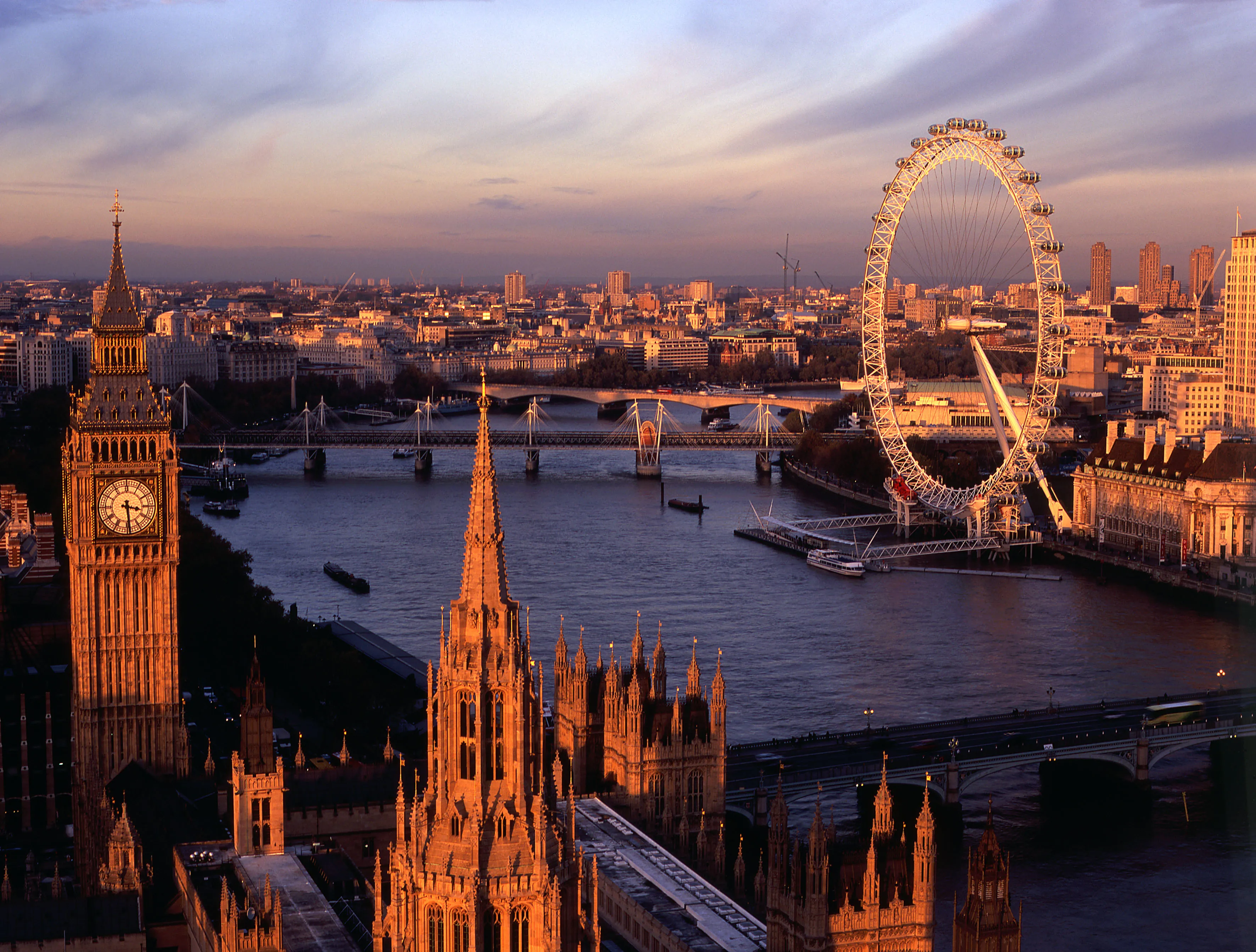 London cityscape featuring the lastminute.com London Eye