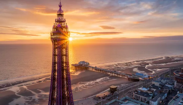 The Blackpool Tower at sunset